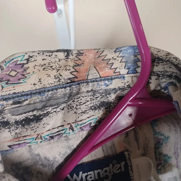 Wrangler Vintage Cowboy Cut Novelty Retro Print Geometric Long Sleeve Shirt XL - Picture 3 of 8